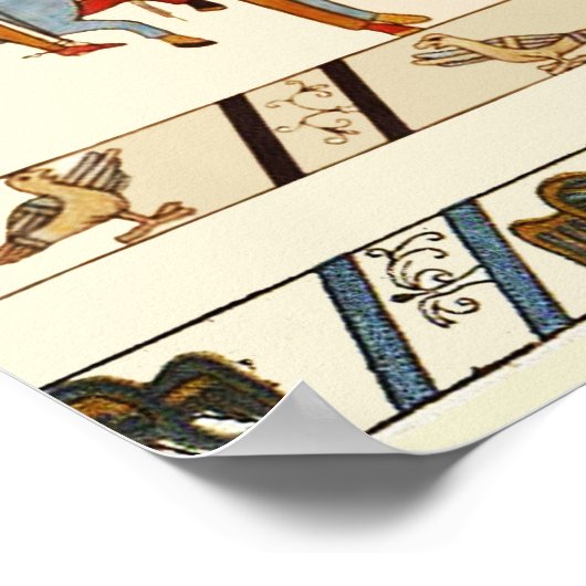 BAYEUX TAPESTRY 1066, NOORMAN KNIGHTS, VIKING SHIP POSTER (Hoek)