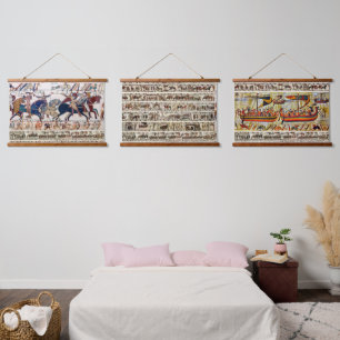 BAYEUX TAPESTRY 1066 NORMAN KNIGHTS AND ARCHERS HANGEND WANDKLEED