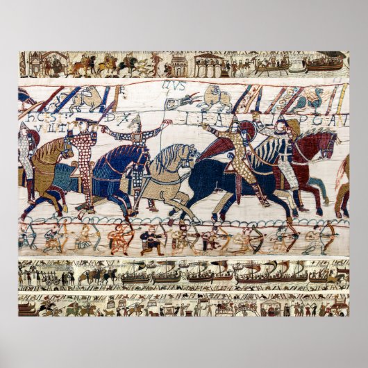 BAYEUX TAPESTRY 1066 NORMANDISCHE RITTERS EN BOOGS POSTER (Voorkant)