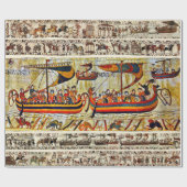 BAYEUX TAPESTRY 1066 VIKING SHIPS CADEAUPAPIER (Vlak)