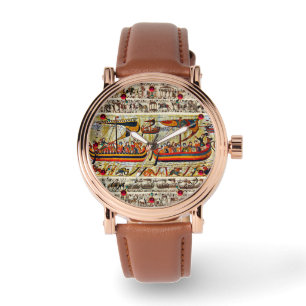 BAYEUX TAPESTRY 1066 VIKING SHIPS HORLOGE