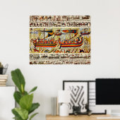 BAYEUX TAPESTRY 1066 VIKING SHIPS POSTER (Thuiskantoor)