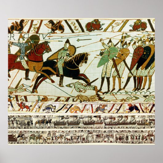 BAYEUX TAPESTRY, BATTLE OF HASTINGS, NORMAN KNIGHT POSTER (Voorkant)