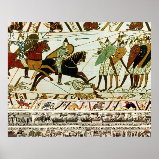 BAYEUX TAPESTRY, BATTLE OF HASTINGS, NORMAN KNIGHT POSTER (Voorkant)