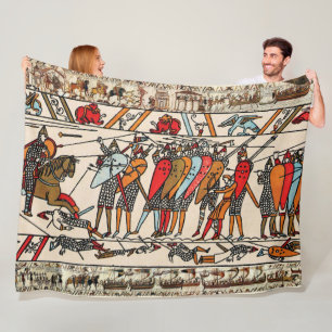 BAYEUX TAPESTRY BATTLE OF HASTINGS NORMAN KNIGHTS FLEECE DEKEN