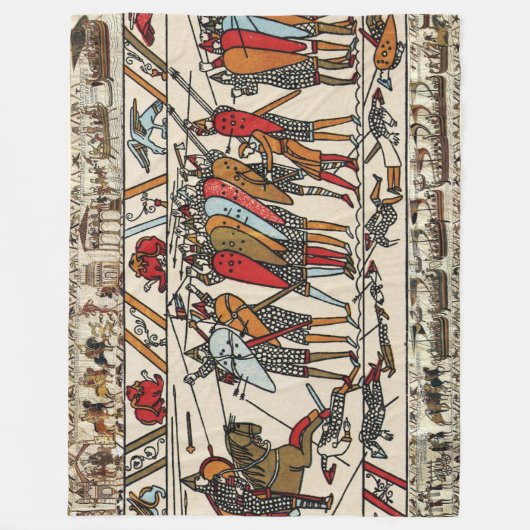 BAYEUX TAPESTRY BATTLE OF HASTINGS NORMAN KNIGHTS FLEECE DEKEN (Voorkant)