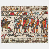 BAYEUX TAPESTRY BATTLE OF HASTINGS NORMAN KNIGHTS FLEECE DEKEN (Voorkant (Horizontaal))