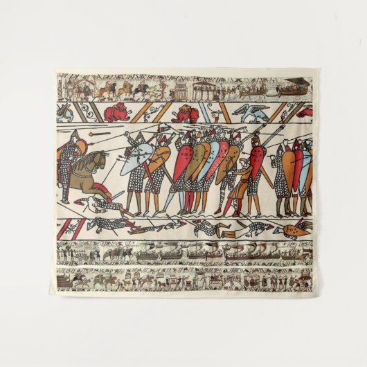 BAYEUX TAPESTRY BATTLE OF HASTINGS NORMAN KNIGHTS WANDKLEED (Voorkant (horizontaal))