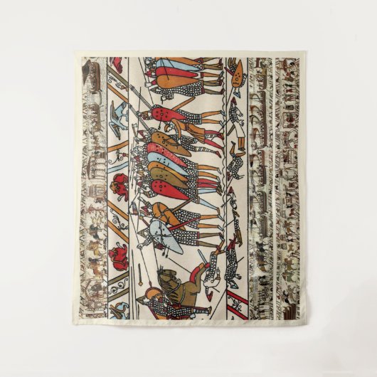 BAYEUX TAPESTRY BATTLE OF HASTINGS NORMAN KNIGHTS WANDKLEED (Voorkant)