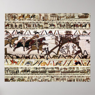 BAYEUX TAPESTRY BELEG VAN DINAN, AANVAL OP KASTEEL POSTER
