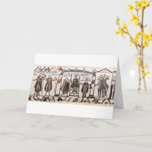 Bayeux Tapestry - King Harold Coronation Kaart (Gele Bloem)