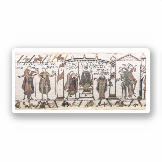 Bayeux Tapestry - King Harold Coronation Sticker (Voorkant)