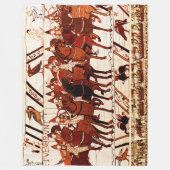 BAYEUX TAPESTRY NORMAN ARMY, KNIGHTS HORSEBACK FLEECE DEKEN (Voorkant)