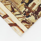 BAYEUX TAPESTRY NORMAN ARMY, KNIGHTS HORSEBACK FLEECE DEKEN (Hoek)