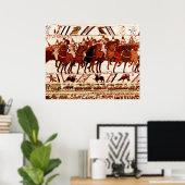 BAYEUX TAPESTRY NORMAN ARMY, KNIGHTS HORSEBACK POSTER (Thuiskantoor)