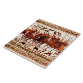 BAYEUX TAPESTRY NORMAN ARMY, KNIGHTS HORSEBACK TEGELTJE (Zijkant)