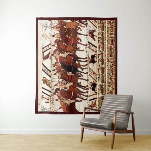 BAYEUX TAPESTRY NORMAN ARMY, KNIGHTS HORSEBACK WANDKLEED (In situ)