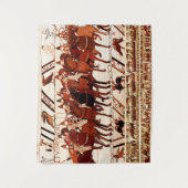 BAYEUX TAPESTRY NORMAN ARMY, KNIGHTS HORSEBACK WANDKLEED (Voorkant)