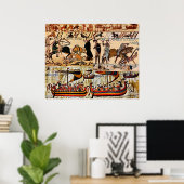 BAYEUX TAPESTRY, NORMAN KNIGHTS, ARCHERS, VIKSHIP POSTER (Thuiskantoor)