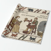 Bayeux tapijt parodie cadeaupapier (Uitgerold)