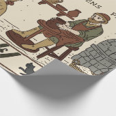 Bayeux tapijt parodie cadeaupapier (Hoek)