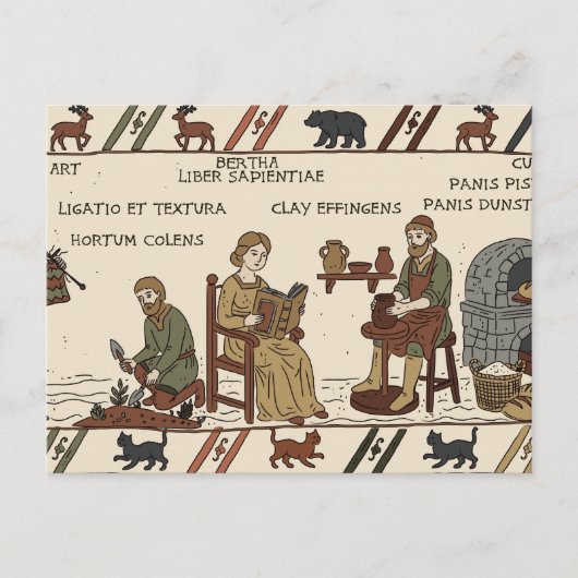 Bayeux-tapijtparodie Briefkaart (Voorkant)