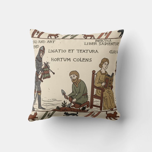 Bayeux-tapijtparodie Kussen (Achterkant)