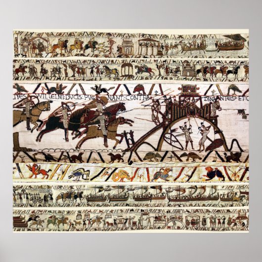 BAYEUX WANDTAPIJT BELEGERING VAN DINAN, AANVAL OP  POSTER (Voorkant)