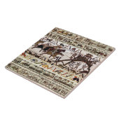 BAYEUX WANDTAPIJT BELEGERING VAN DINAN, AANVAL OP TEGELTJE (Zijkant)