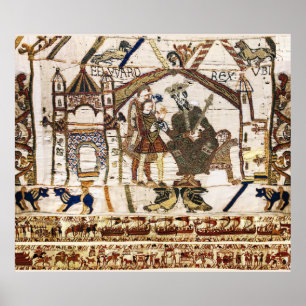 BAYEUX WANDTAPIJT Koning Edward Belijder en Harold Poster