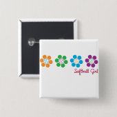 Bayflower Softball Vierkante Button 5,1 Cm (Voorkant /achterkant)