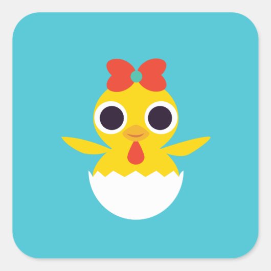 Bayla de Chick Vierkante Sticker (Voorkant)