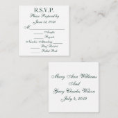 Baylor groene en witte antwoord RSVP-kaarten Informatiekaartje (Voorkant / Achterkant)