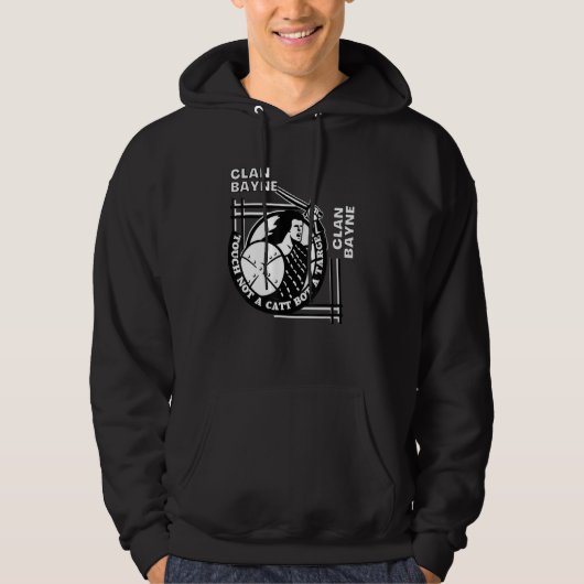 Bayne Clan Gaelic Motto Swordsman Hoodie (Voorkant)
