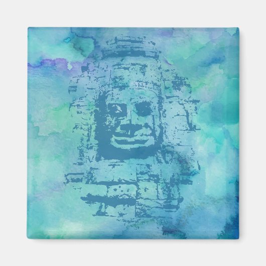 Bayon Face Blue Magneet (Voorkant)