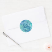 Bayon Face Blue Ronde Sticker (Envelop)