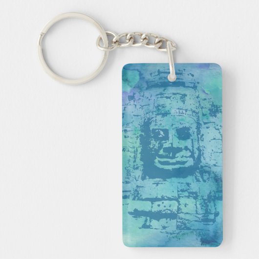 Bayon Face Blue Sleutelhanger (Voorkant)