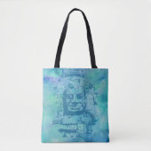 Bayon Face Blue Tote Bag (Voorkant)