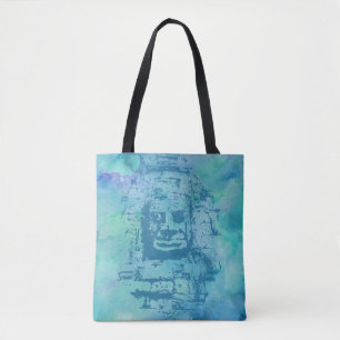 Bayon Face Blue Tote Bag