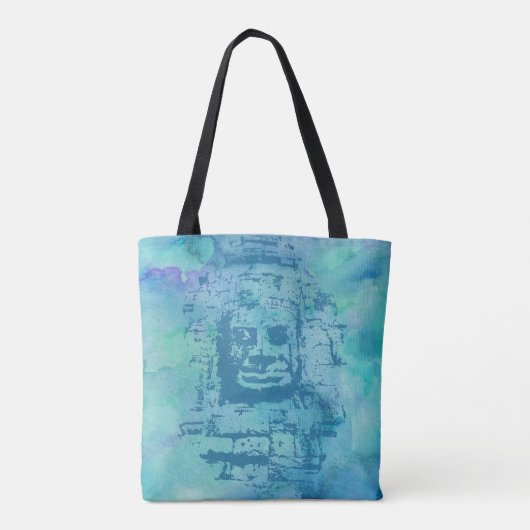 Bayon Face Blue Tote Bag (Achterkant)