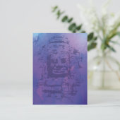 Bayon Face Paars Briefkaart (Staand voorkant)
