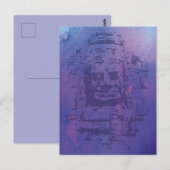 Bayon Face Paars Briefkaart (Voorkant / Achterkant)