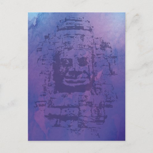 Bayon Face Paars Briefkaart (Voorkant)