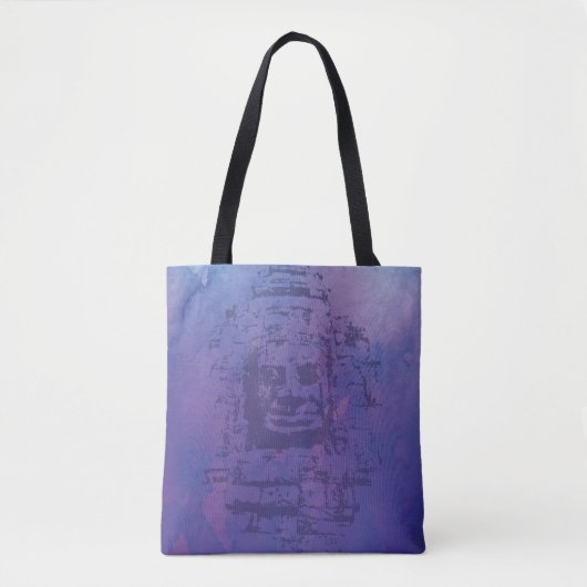 Bayon Face Paars Tote Bag (Voorkant)