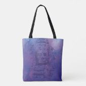 Bayon Face Paars Tote Bag (Achterkant)
