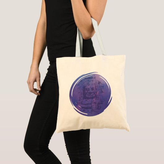 Bayon Face Paars Tote Bag (Voorkant (product))
