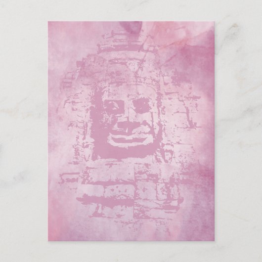 Bayon Face Pink Briefkaart (Voorkant)