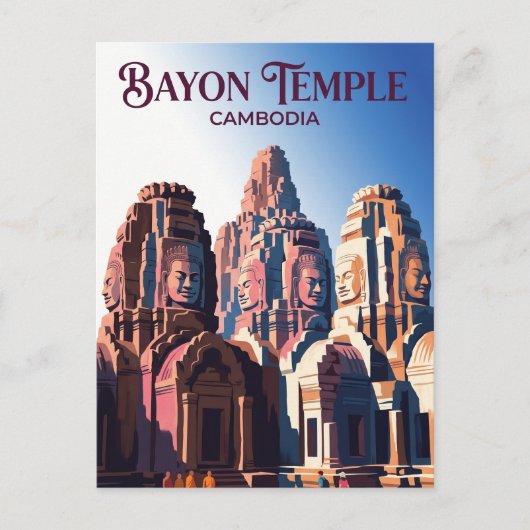 Bayon Tempel Cambodja Briefkaart (Voorkant)