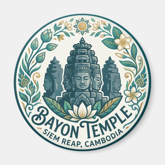 Bayon Tempel Cambodja Magneet (Voorkant)
