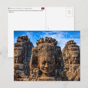 Bayon Tempel, Cambodja Reisansichtkaart Briefkaart